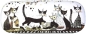 Preview: Fridolin Brillenetui Set Hardcase Cats Sepia Rosina Wachtmeister Brillenetui mit Brillenputztuch 12514