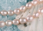 Preview: P053 Echter Süßwasser-Perlen-Strang barock 6-8mm 38cm lang offen lachsfarben