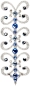 Preview: Florence 5 Silber-Blau 1016011DE Körperschmuck Swarovski Crystall Blau