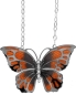 Preview: Halskette mit Schmetterling Anhänger 3.0cm Orange in 925 Sterling Silber Rhodiniert mit Zirkonia ZCL862-ML