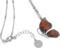 Preview: Halskette mit Schmetterling Anhänger 3.0cm orange in 925 Sterling Silber Rhodiniert mit Zirkonia ZCL880-ML