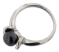 Preview: Damen Ring Perlenring 1 Perle ca. 6-7mm, Schwarze, handgearbeitet, versilbert, rhodiniert P223