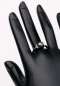 Preview: Damen Ring Perlenring 1 Perle ca. 6-7mm, Schwarze, handgearbeitet, versilbert, rhodiniert P223