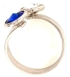 Preview: Silber Ring mit 2 Swarovski Crystal 1*Majestic Blue Blau 1*Crystal Clear 925 Silberfassung größe änderbar gesamt ca. 3,4 Gramm 17 ct handgearbeitet, rhodiniert, handgemacht in Italien AT0578MBC