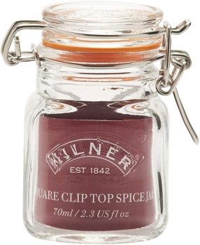 Kilner 0025.460 Gewürzgläser / Marmeladengläser, mit Bügelverschluss, transparent, Mini, 70 ml, 1 Stück