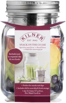 KILNER Snack To-Go-Glas - der ideale 2Go Lunchbecher für unterwegs, clever | stylisch | schadstoffrei | 0,5 Liter