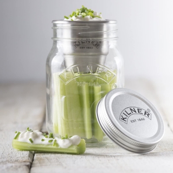 KILNER Snack To-Go-Glas - der ideale 2Go Lunchbecher für unterwegs, clever | stylisch | schadstoffrei | 0,5 Liter