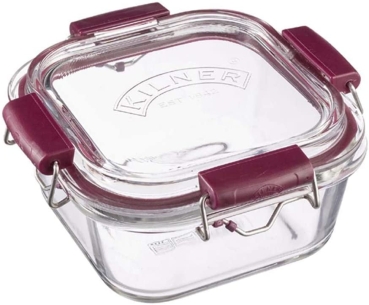 Kilner Frischhaltedose aus Borosilikatglas mit auslaufsicherem Clipverschluss-System, BPA-frei, backofen- und mikrowellenfest, 750 ml, Maße: 17,5 x 17,5 x 8,5 cm 0025.830