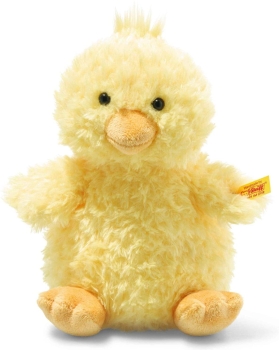 Steiff 073687 Original Plüschtier Pipsy Küken, Soft Cuddly Friends Kuscheltier ca. 22 cm, Markenplüsch mit Knopf im Ohr, Schmusefreund für Babys von Geburt an, gelb