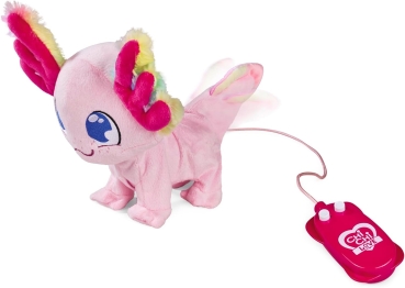 Simba 105890057 Chi Love Axolotl, Kabelgesteuert, mit flauschigem Regenbogenkiemen, Sound, läuft und bewegt Sich, 20cm, ab 3 Jahre