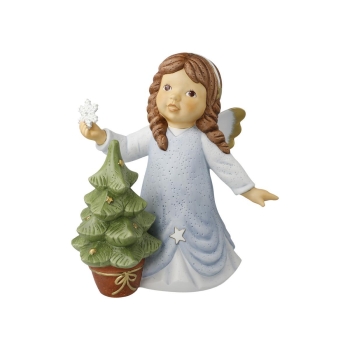 Schutzengel Goebel Nina & Marco "Mein funkelndes Weihnachtsbäumchen" Winterengelchen 11750651 Bunt Porzellan Dekoriert mit echten Swarovski® Kristallen