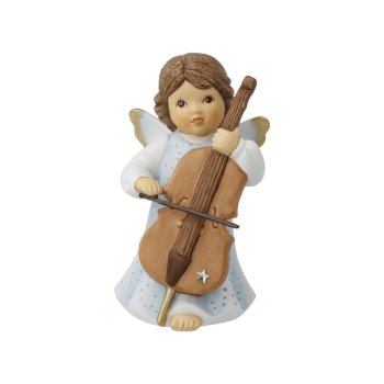 Schutzengel Goebel Nina & Marco "Cello Musik" 11750711 Bunt Porzellan Dekoriert mit echten Swarovski® Kristallen