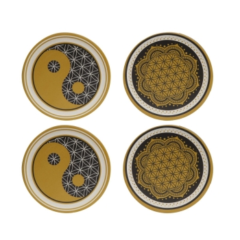 Goebel Lotus -Yin Yang Blume des Lebens - 4er-Set Untersetzer 23101171