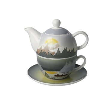 Mountain Peace - Tea for One Bunt Scandic Home Wohnaccessoires Goebel 23101421