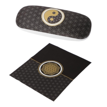 Geobel Yin Yang Schwarz Brillenetui Hartschale mit Putztuch 23500471