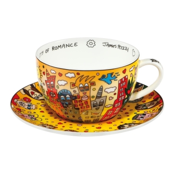 Goebel James Rizzi City of Romance Jumbo Tasse Teetasse Cappuccinotasse Tasse mit Untertasse 26102471