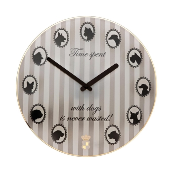 Time Spent with dogs - Wanduhr Bunt Princess Dogs Goebel 27050501