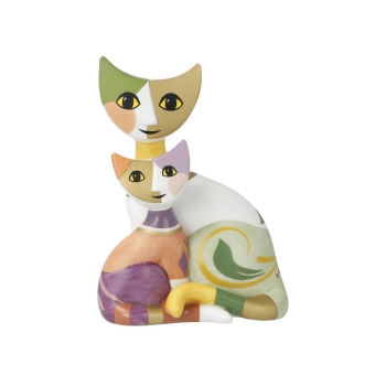 Rosina Wachtmeister Katze Silvia e Astro Goebel 31400591 Figur, Porzellan, bunt, 6 x 4,5 x 8 cm