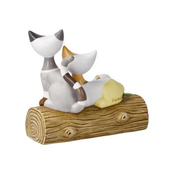 Preview: Rosina Wachtmeister - Katzenpaar auf Baumstamm Un posto in giardino Bunt Katzenwelt Goebel 31400761