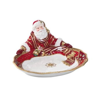 Goebel Fitz and Floyd Xmas Santa Präsentiert Cuenco, Recipiente Decorativo, Bowl, Cuenco Decorativo, Porcelana, 30 cm, 51000401