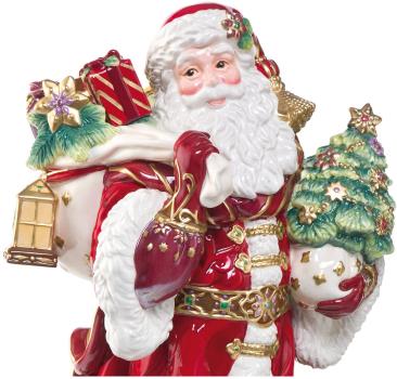 Fitz & Floyd Figur Santa mit Geschenken 48cm 51000411 Handarbeit Einzigartiges Sammlerstück