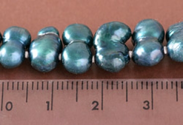 Perlenkette P388 Barocke Zuchtperlen ca. 8mm Ocean Blue