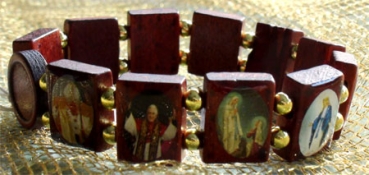 Heiligenarmband Holz Maria Devotionalien Madonna NEU