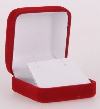 Mit rotem Samt überzogene Geschenkbox Rot für Ohrringe Hänger sowie Stecker