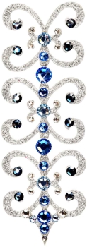 Florence 5 Silber-Blau 1016011DE Körperschmuck Swarovski Crystall Blau