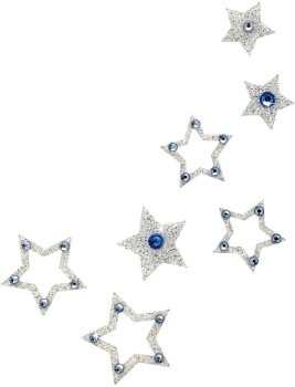 Fame 4 Silber-Hellblau 1016055DE Körperschmuck Swarovski Crystal Blue