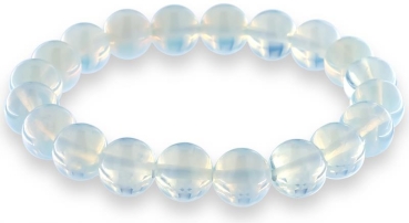 Opalit-Mondstein Armband mit 10mm Mondstein Perlen auf doppelten Gummiband AR007