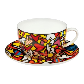 Goebel Romero Britto - Hearts Jumbo 0,5l Tee-/Cappuccinotasse 66452531 Fine Bone China