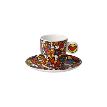 Romero Britto Tasse All We Need is Love Goebel 66452881 Bunt Espressotasse Moccatasse