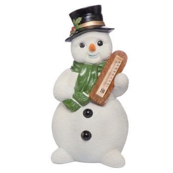 Frostiger Winter - mit Thermometer braun Schneemänner Goebel 66702401