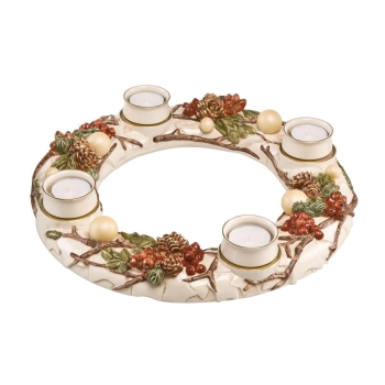 Adventskranz traditionell Champagner Weihnachtliche Accessoires Goebel 66720091