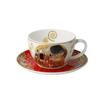 Der Kuss Rot - Tee-/Cappuccinotasse Bunt Gustav Klimt Christmas Time Goebel 67012551