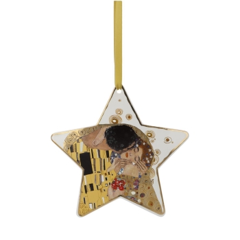Der Kuss Weiß - Hängeornament Bunt Gustav Klimt Christmas Time Goebel 67025081