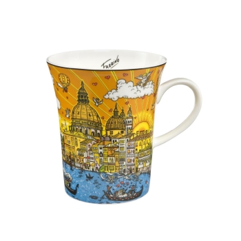 Goebel 67090081 Popart Künstlerbecher Carnevale Veneziana, Motiv von Charles Fazzino, 0,4 l