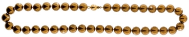 Perlmutt Gold Kette 46cm, ca. 10mm Perlengröße Collier Halskette Mother-of-Pearl MOP03