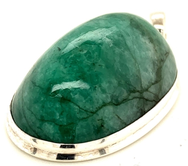 Smaragd Anhänger Sehr Groß 925 Silberfassung gesamt ca. 29 Gramm 144 ct