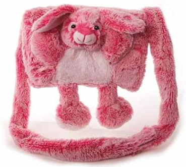 Inware 7610 - Muff Hase, für Kinder, weich und kuschelig, pink/weiß
