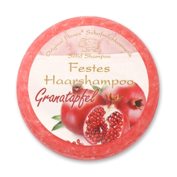 Festes Haarshampoo 2x58g, Granatapfel mit Schafmilch verpackt in Folie