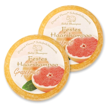 Festes Haarshampoo 2x58g, Grapefruit mit Schafmilch verpackt in Folie 9239GR