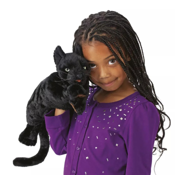 Preview: Folkmanis Cat Puppet handpuppe schwarz, 23 Centimeters