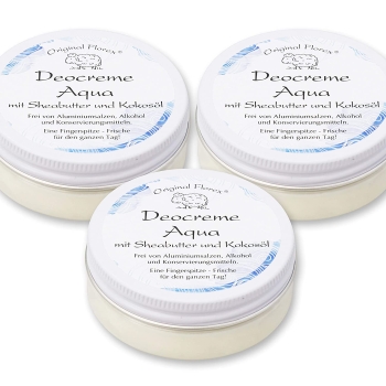 Florex Deocreme 3x40ml, Aqua mit biologischer Schafmilch ohne Aluminiumsalze Alkohol Konservierungsstoffe 3*40 g
