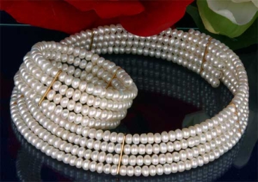 Exquisites Collier Choker + Armband 4-Reihig Set