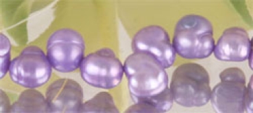 S101 Perlenstrang  Süsswasser Perlen-Strang offen  Perlen irregular ca 5-8mm  - violett -