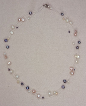 Süsswasser Filigran -Bunt- ca. 45cm Perlen schwebend auf Nylon