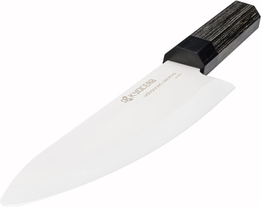 KYOCERA FUJI Keramik-Kochmesser, Klinge: 17cm  Zirkoniakeramik handgeschliffen Griff: Pakkaholz