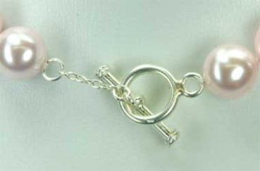 12mm Set Armband-Kette-Ohrringe Rose NEU (MOP)